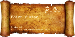 Paizs Viktor névjegykártya