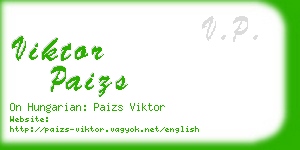 viktor paizs business card